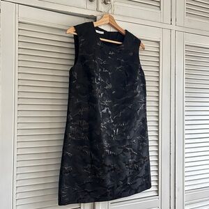 Pollini Jacquard Elegant Black Sleeveless Dress